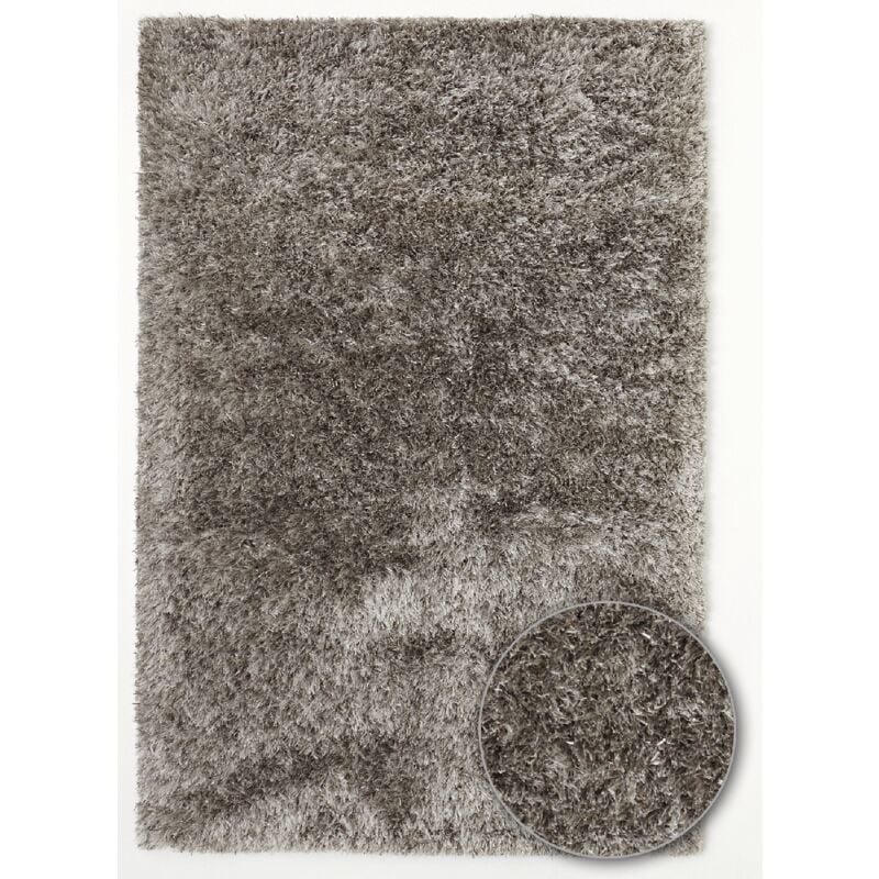 

pelo largo alfombra lanuda 80x140 cm rectangular LANUDO MEZCLA Habitación Gris Handtuft adecuado para calefacción por suelo radiante - Gris