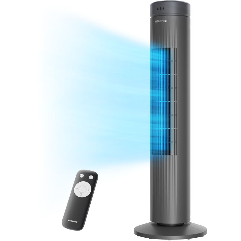 Ventilateur Colonne 76CM avec Télécommande, 3 Vitesses Réglables - Pelonis