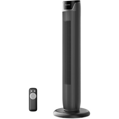 Pelonis Ventilatore a torre con telecomando – 5 livelli di velocità e 4 modalità (AI/Notte/Vento naturale) 9H, display LED con funzione di memoria – Ventilatore a risparmio energetico per ufficio