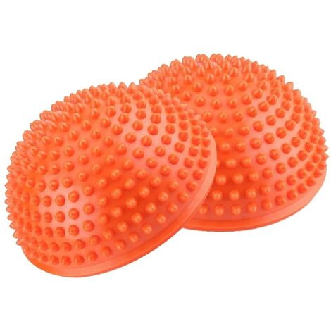 Pelota De Masaje Para Pies MINKUROW, Hemisferios De Yoga De Pvc, Ejercitador De Masaje, Entrenador, Pelota De Equilibrio De Fitness (Naranja)