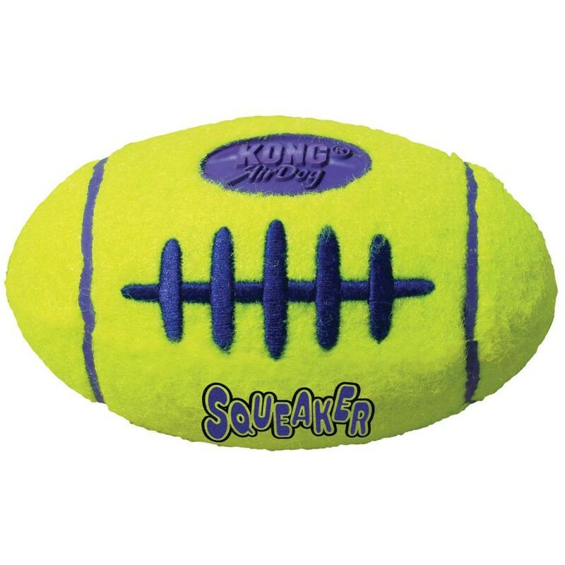 

Pelota de rugby para perro Kong Air Squeaker mediano | Mordedor para perro con sonido | Juguete resistente para perro