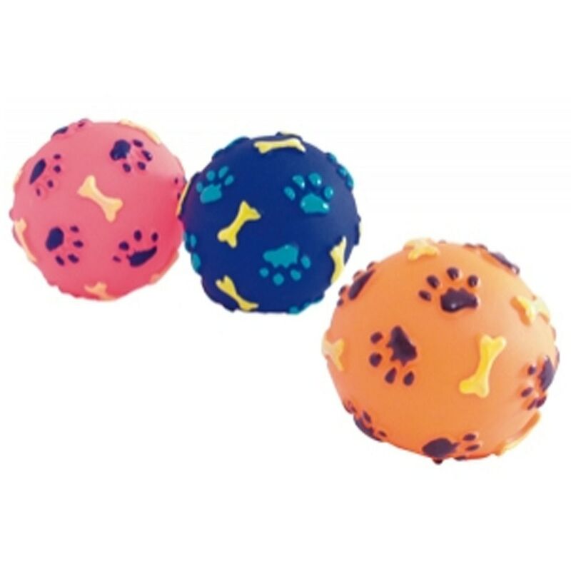 

Pelota de vinilo con dibujos de huellas y huesitos | Juguete de perro | Pelota de perro