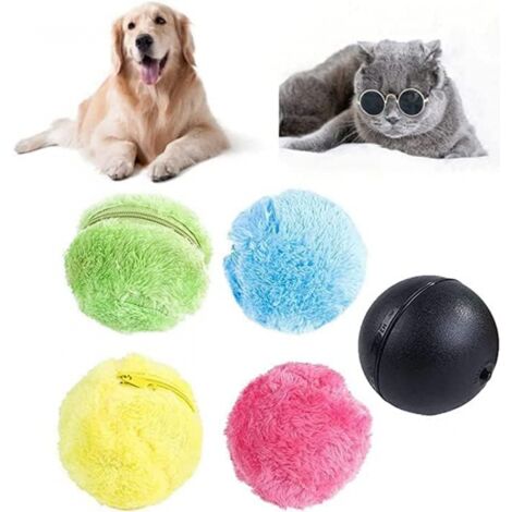 Pelota mágica para perros, pelota para gatos, pelota rodante activa para perros, 1 Juego de pelota de felpa eléctrica, juguete interactivo de 360 grados