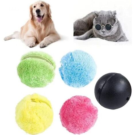 Pelota mágica para perros, pelota para gatos, pelota rodante activa para perros, 1 juego de pelotas de peluche eléctricas, juguete interactivo de 360 grados