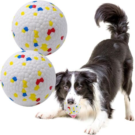 Pelota para perros, ideal para perros que mastican con fuerza, pelota flotante y elástica indestructible, perfecta para agarrar, pelota de goma sólida y duradera para entrenamiento (2 unidades)
