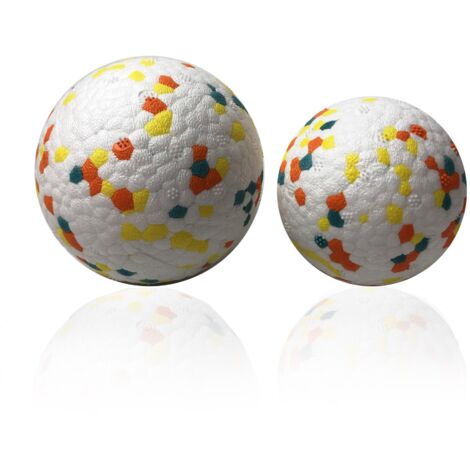 pelotas de goma para perros, indestructibles, duras y masticables de TPU sintético (2 tamaños: blanco y lunares naranjas)