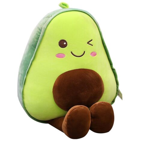 Peluche avocat de 45 cm - Douce et moelleuse, idéale pour les enfants et les adultes - Coussin câlin de la collection Kawaii en forme d'aliment