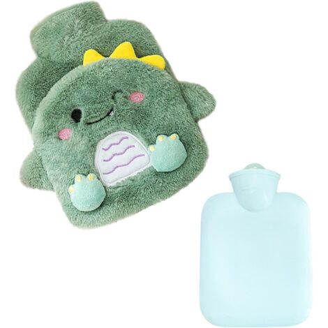 Peluche Bouillotte Dinosaure, Bouillottes Mignonne Bouillotte eau Chaude Enfant Petite Bouillotte par Temps Froid Bon Cadeau pour La Famille Amie, 500ml
