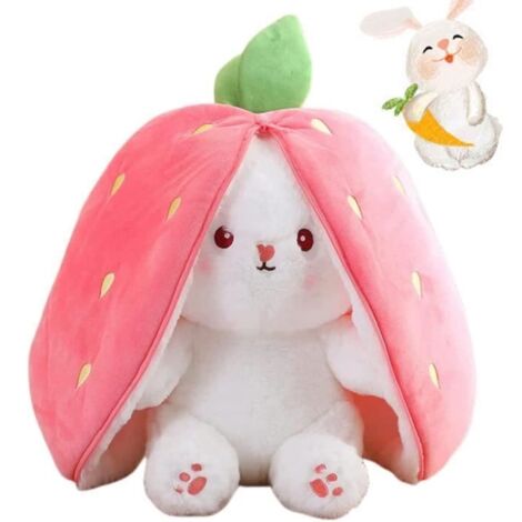 Peluche - Bunny - Lapin de Fraise - Douce - Décoration de Pâques - 20x10x18 cm