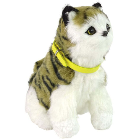Peluche chat interactif  miaule et bouge la tête et la queue