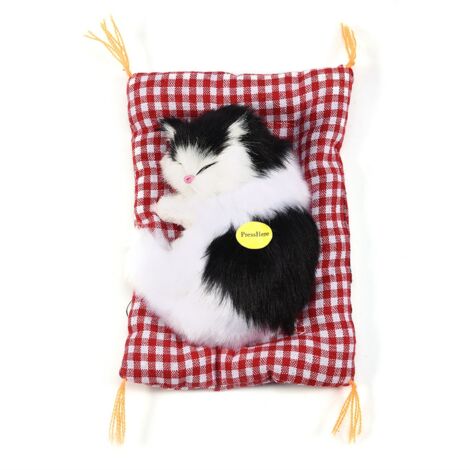 Peluche Chat Simulateur de Ronronnement pour Enfant, Décoration Maison Noir et Blanc