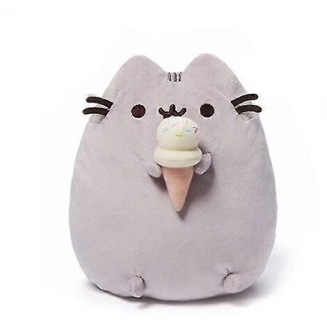 Peluche Chat Sushi Baguettes, Jouet Kawaii Donuts Pizza, Peluche Chat Douce Grise 18 cm pour Enfants - r2