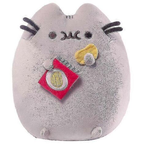 Peluche Chat Sushi Baguettes, Jouet Kawaii Donuts Pizza, Peluche Chat Douce Grise 18 cm pour Enfants - r7