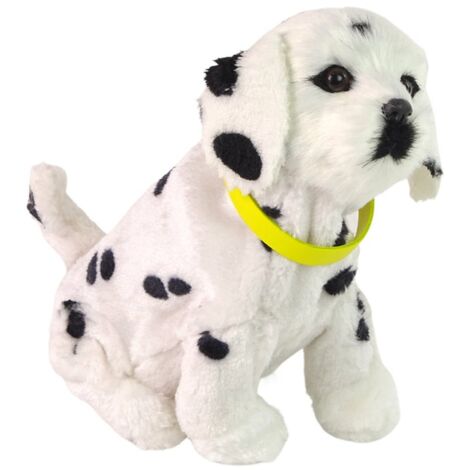 Peluche chien dalmatien interactif qui aboie et remue la queue
