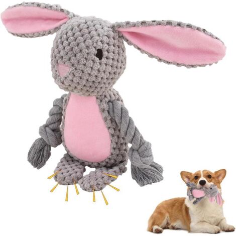 Peluche chien indestructible couineuse, interactive lavable légère
