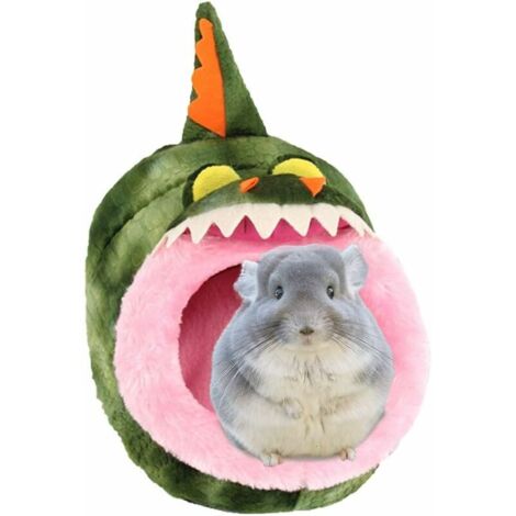 Peluche Corbeille Cochon d'Inde Adulte et Bébé avec Coussin Amovible Lit Nid Ultra Doux et Confortable Maison Chenil Grotte Abri Chaud pour Hérisson Hamster Chinchilla Écureuil Lapin Chat Vert, Ensole