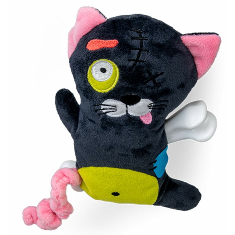 

Vadigran - Peluche de gato asustadizo con hueso de 17,5 cm. para perros.