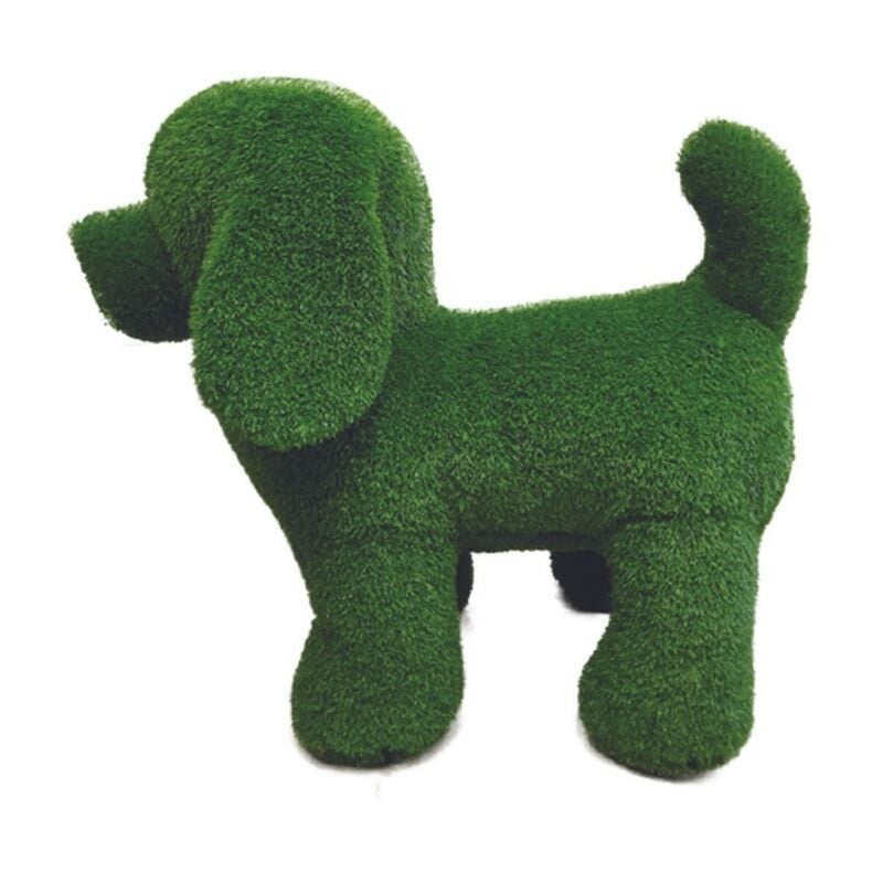 Jardinex - Peluche de jardin chien en gazon synthétique - Vert 50 cm