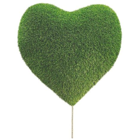Peluche de jardin coeur en gazon synthétique - Vert 50 cm