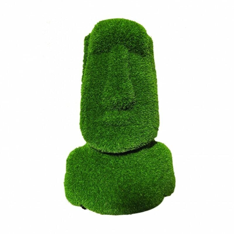 Peluche de jardin Moaï gazon synthétique (100 cm) - Vert - Vert