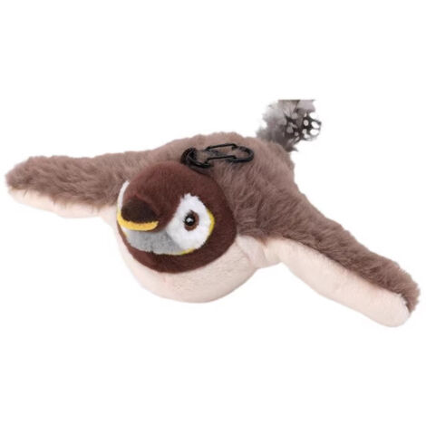 Peluche électrique interactive pour animaux de compagnie avec batterie rechargeable USB et sons gazouillants