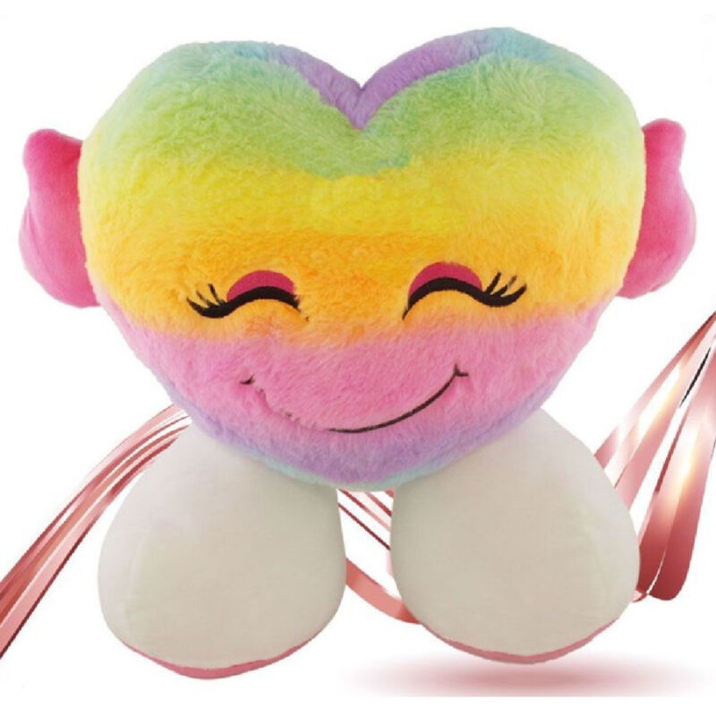 Trade Shop - herzförmiges plüschtier mit bunten füssen 30CM valentinstag geschenkpuppe 93062 -