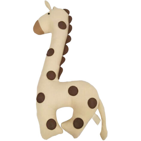 Peluche Giraffe Mignonne pour Enfant - Coussin Décoratif Doux pour Maison - Décoration Salon en Toile à Points Café