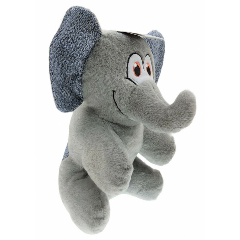 Peluche Henny Éléphant couleur gris. hauteur 38 cm. jouet pour chien.