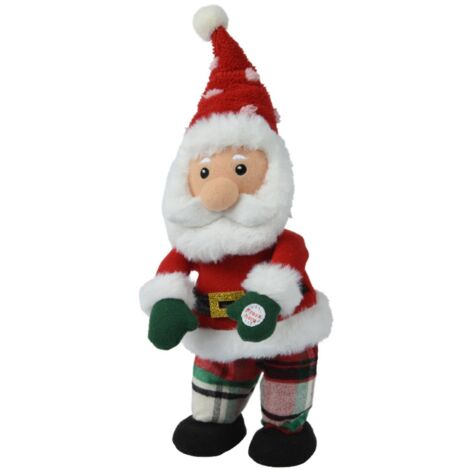 Peluche natalizio Babbo natale con animazioni e suoni, per interno da 40 cm