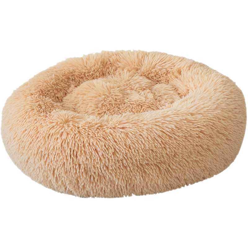 

Decdeal - Cama de felpa redonda suave para mascotas, cama para gatos,Marron claro, 60cm