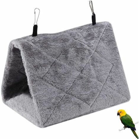 Moligin Oiseau Lit Parrot Hamac Oiseau Lit Suspendu Nid Douillet en Peluche pour Cage Perruches Calopsittes Eclectus Perruche Perruche Violet 