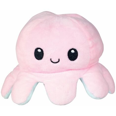 DOOGY Peluche pieuvre reversible : 19 cm