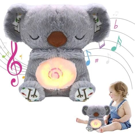 Peluche portable Koala Loutre - Respiration apaisante - Koala - Mouvement respiratoire - Loutres apaisantes - Relief apaisant - Peluche - Loutre - 25 cm
