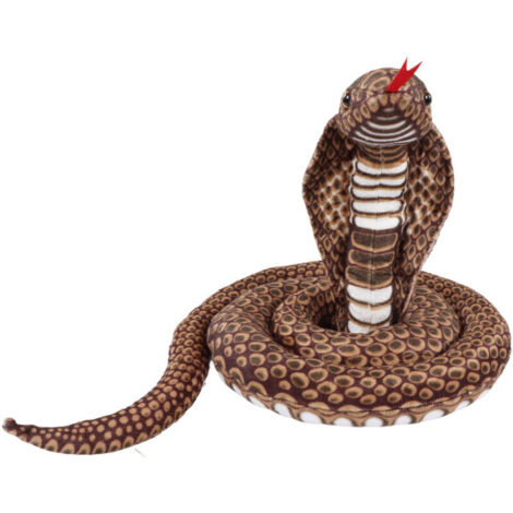 Peluche Serpent Douce Oreiller de Sommeil Confortable pour Enfants Marron Foncé