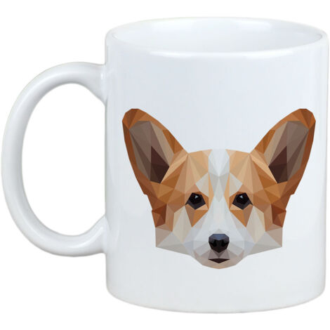 Pembroke Welsh Corgi - Mug avec photo et inscription chien géométrique Art-Dog