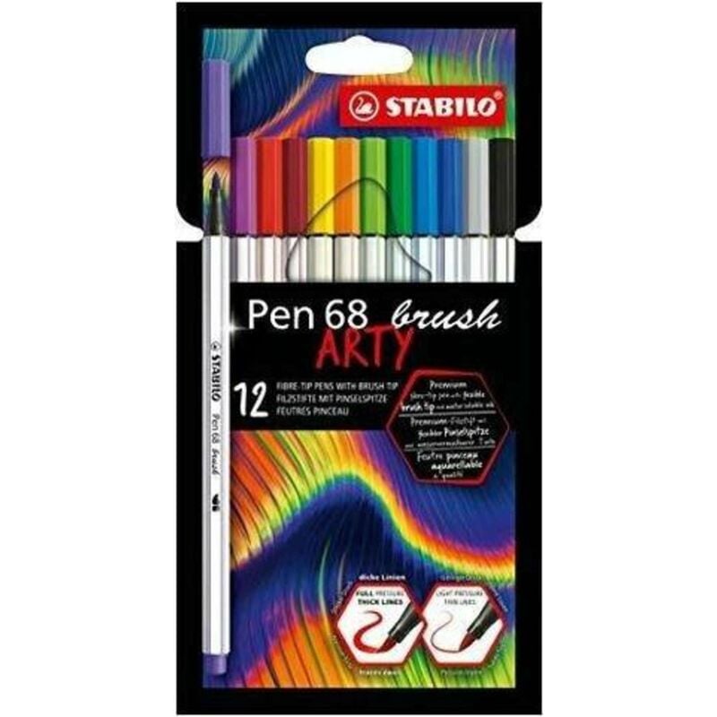 Stabilo - scatola 12 penne pen 68 brush arty x1