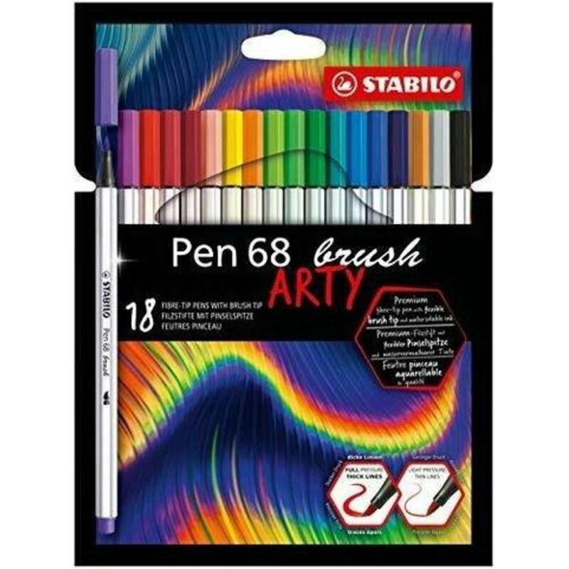 Stabilo - scatola 18 penne pen 68 brush arty x1