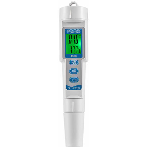Pen-meter EC/PH & TEMP Conductividad/PH/Temperatura Probador de calidad del agua Suministrado sin baterías pH/EC-983