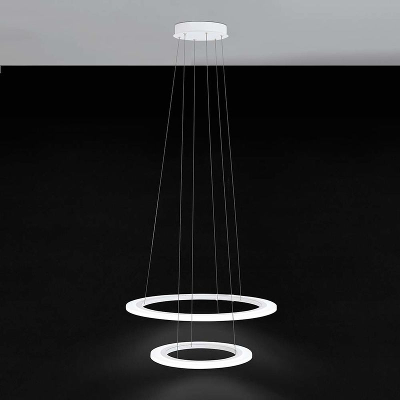 Eglo - Penaforte LED Hängeleuchte 2 Ringe Ø 59cm 4700lm Weiß