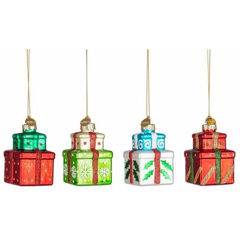 Pendagli decorativi regali colorati per decorazioni natalizie set da 4