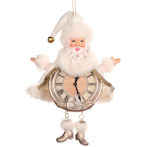 Pendaglio a forma di Babbo con orologio natalizio per albero decorazione natalizia da 18 cm