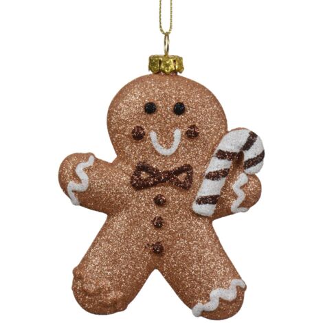 Pendaglio a forma di omino di Pan di zenzero per albero decorazione natalizia da 10 cm