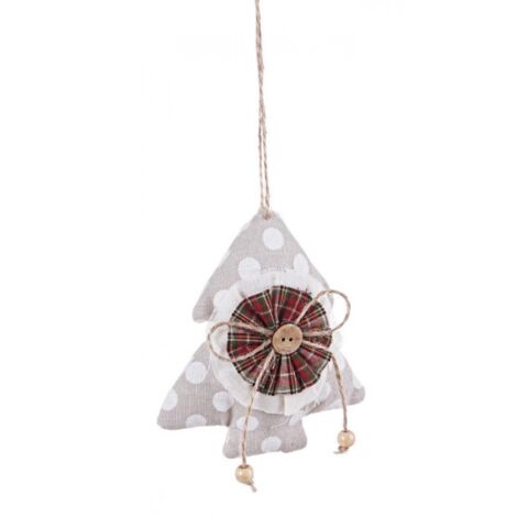 Pendaglio Abete in tessuto country "York" per albero di natale h 12 cm