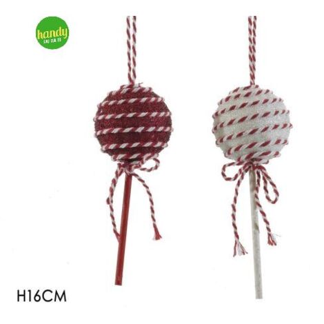 Pendaglio Caramella General Trade H 16cm Bianco/Rosso Modelli Assortiti