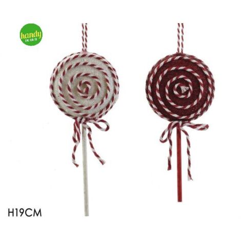 Pendaglio Caramella General Trade H 19cm Bianco/Rosso Modelli Assortiti