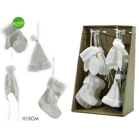 Pendaglio Decorazione Natalizia General Trade H 15cm Bianco Modelli Assortiti