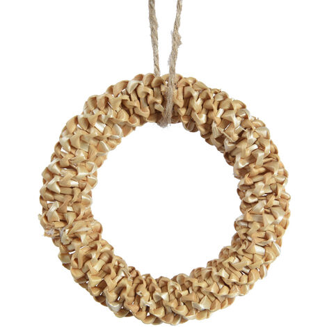Pendaglio Di Natale Paglia Ornamentale Colore Naturale H 3Cm X Ø 14Cm