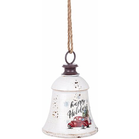 Pendaglio Happy Holidays "Ringing" per albero di Natale in metallo decorazione natalizia