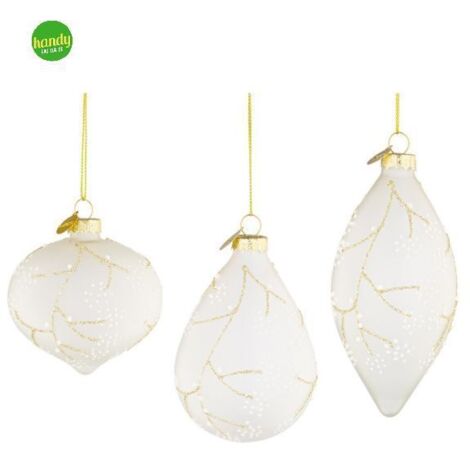 Pendaglio in vetro Floral Bizzotto bianco opaco modelli assortiti