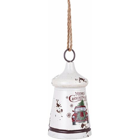 Pendaglio Merry Christmas "Ringing" per albero di Natale in metallo decorazione natalizia